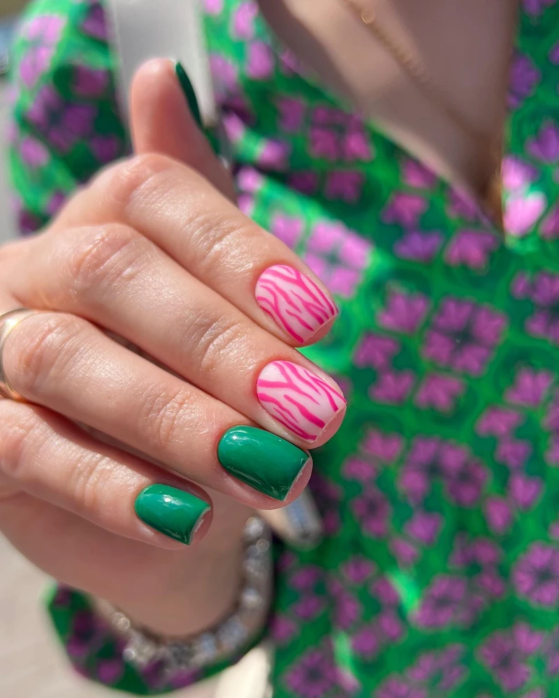 Pink × green